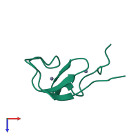 PDB entry 1far coloured by chain, top view.