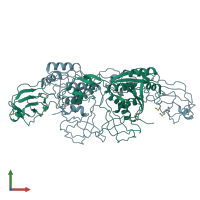 PDB entry 1fc5 coloured by chain, front view.