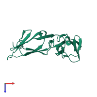 PDB entry 1fcg coloured by chain, top view.