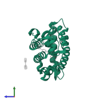 Retinoic acid receptor gamma in PDB entry 1fcz, assembly 1, side view.