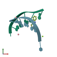 PDB entry 1fd5 coloured by chain, front view.
