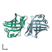 PDB entry 1fdq coloured by chain, front view.