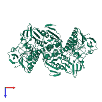 Trypanothione reductase in PDB entry 1fec, assembly 1, top view.