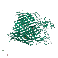 PDB entry 1fep coloured by chain, front view.