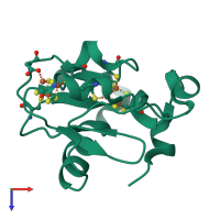 Monomeric assembly 1 of PDB entry 1ff2 coloured by chemically distinct molecules, top view.