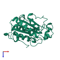 PDB entry 1ffe coloured by chain, top view.