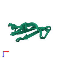 PDB entry 1ffj coloured by chain, ensemble of 20 models, top view.