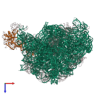 PDB entry 1ffk coloured by chain, top view.