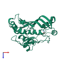 PDB entry 1ffl coloured by chain, top view.