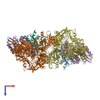 PDB entry 1ffv coloured by chain, top view.