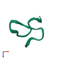 PDB entry 1fge coloured by chain, ensemble of 14 models, top view.