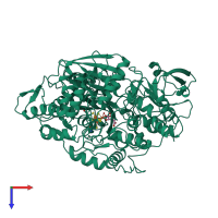 PDB entry 1fgh coloured by chain, top view.