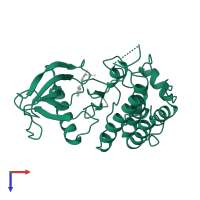 Fibroblast growth factor receptor 1 in PDB entry 1fgi, assembly 1, top view.