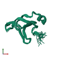 PDB entry 1fgp coloured by chain, ensemble of 15 models, front view.
