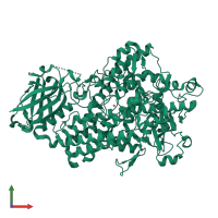 PDB entry 1fgr coloured by chain, front view.