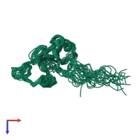 PDB entry 1fhs coloured by chain, ensemble of 18 models, top view.