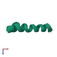 PDB entry 1fi0 coloured by chain, ensemble of 22 models, top view.