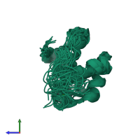 PDB entry 1fi6 coloured by chain, ensemble of 30 models, side view.