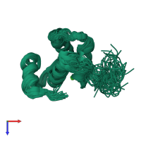 PDB entry 1fi6 coloured by chain, ensemble of 30 models, top view.