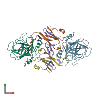PDB entry 1fi8 coloured by chain, front view.