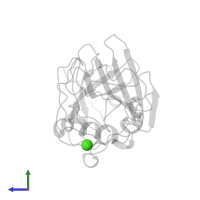 CALCIUM ION in PDB entry 1fib, assembly 1, side view.