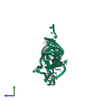 PDB entry 1fir coloured by chain, side view.