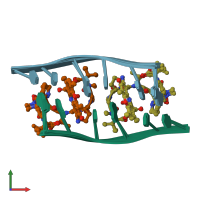 PDB entry 1fja coloured by chain, ensemble of 5 models, front view.
