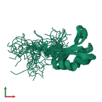 PDB entry 1fjc coloured by chain, ensemble of 33 models, front view.