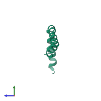 PDB entry 1fjk coloured by chain, side view.