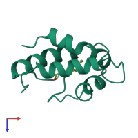 PDB entry 1fk0 coloured by chain, top view.