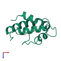 PDB entry 1fk1 coloured by chain, top view.