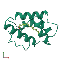 PDB entry 1fk3 coloured by chain, front view.