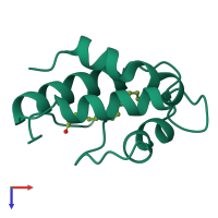 PDB entry 1fk3 coloured by chain, top view.