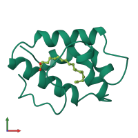 PDB entry 1fk4 coloured by chain, front view.