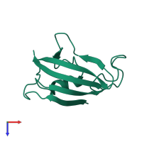 PDB entry 1fks coloured by chain, top view.