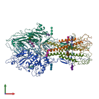 PDB entry 1flc coloured by chain, front view.