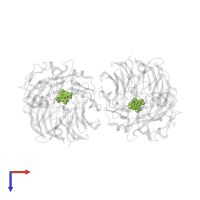 PYRROLOQUINOLINE QUINONE in PDB entry 1flg, assembly 1, top view.