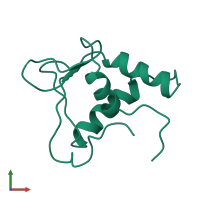Monomeric assembly 1 of PDB entry 1fli coloured by chemically distinct molecules, front view.