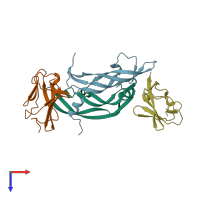 PDB entry 1flt coloured by chain, top view.