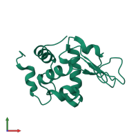 PDB entry 1flw coloured by chain, front view.