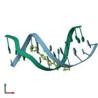 PDB entry 1fms coloured by chain, front view.