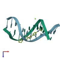 PDB entry 1fms coloured by chain, top view.