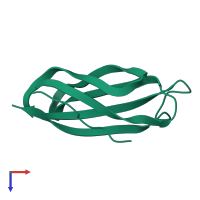 PDB entry 1fna coloured by chain, top view.