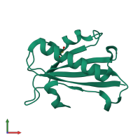 PDB entry 1fnj coloured by chain, front view.