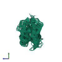 PDB entry 1fo5 coloured by chain, ensemble of 20 models, side view.