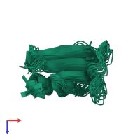 PDB entry 1fo5 coloured by chain, ensemble of 20 models, top view.