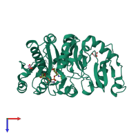 PDB entry 1foa coloured by chain, top view.