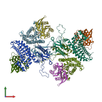 PDB entry 1foe coloured by chain, front view.