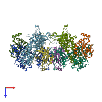 PDB entry 1foe coloured by chain, top view.