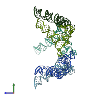 PDB entry 1foq coloured by chain, side view.